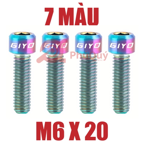 Ốc Đùi Dĩa Trái M6X20 GIYO Vàng / 7 Màu