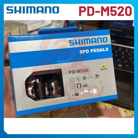 Pedal MTB SHIMANO M520  CHÍNH HÃNG (VAT) KÈM CAN