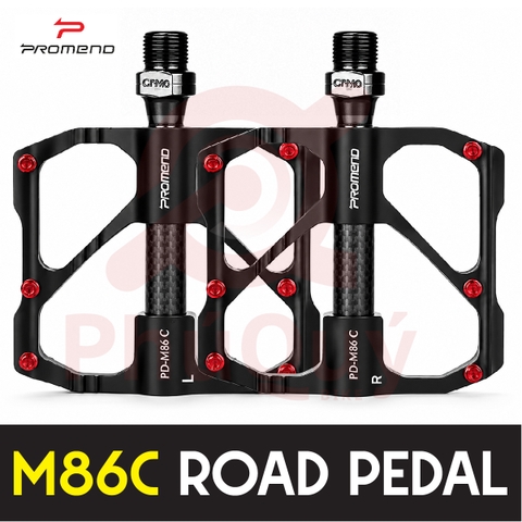Pedal Bạc Đạn PROMEND M86C ĐEN Thân Nhôm Trục Carbon