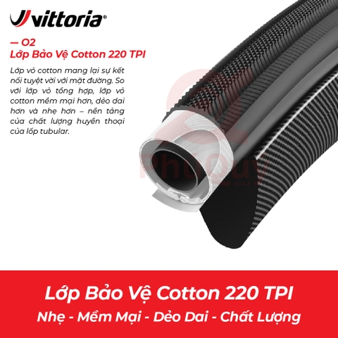 Vỏ Bozo Vittoria Tubular Rally 700x25c HÔNG VÀNG