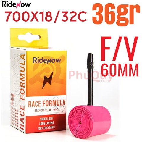 RUỘT RIDENOW SIÊU NHẸ 36gr 700x18/32 Van 60mm F/V