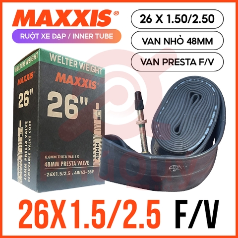 Ruột Maxxis VN 26x1.5/2.5 van xe đạp F/V 48mm (VAT)