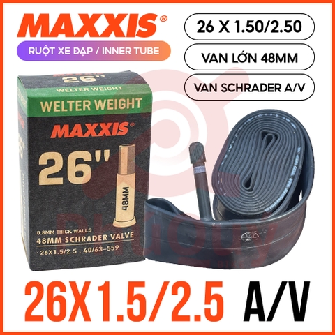 Ruột Maxxis VN 26 x 1.5/2.5 van xe máy A/V 48mm (VAT)