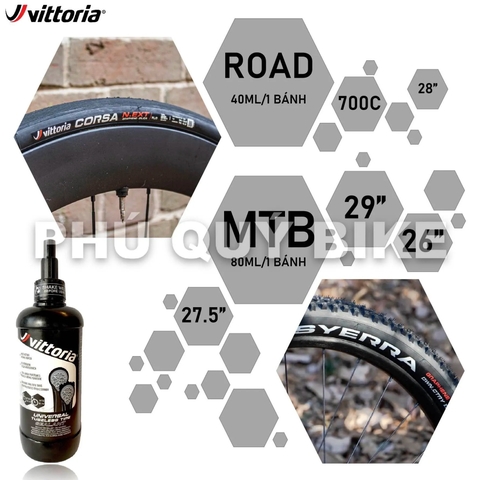 Keo Tự Vá VITTORIA 350ML Dành Cho Vỏ TUBELESS / TUBULAR