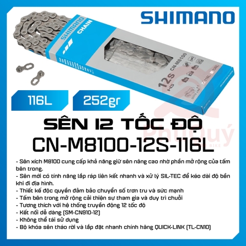SÊN 12 SHIMANO CN M8100 116L CÓ HỘP