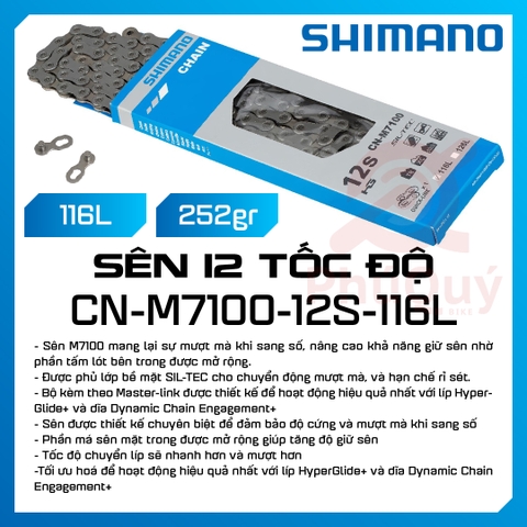 SÊN 12 SHIMANO CN M7100 116L CÓ HỘP