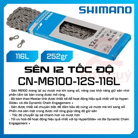 SÊN 12 SPEED SHIMANO CN-M6100 116L CÓ HỘP CHÍNH HÃNG