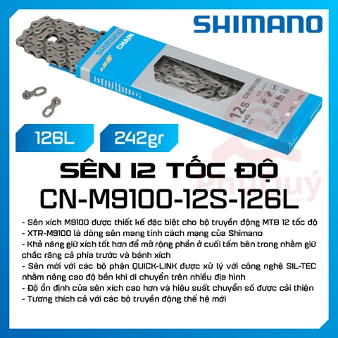 Sên 12 SHIMANO CN M9100 126L CÓ HỘP