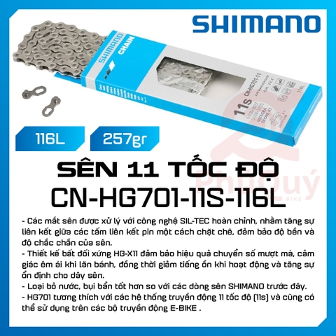 SÊN 11 SHIMANO ULTEGRA HG 701 116L CÓ HỘP