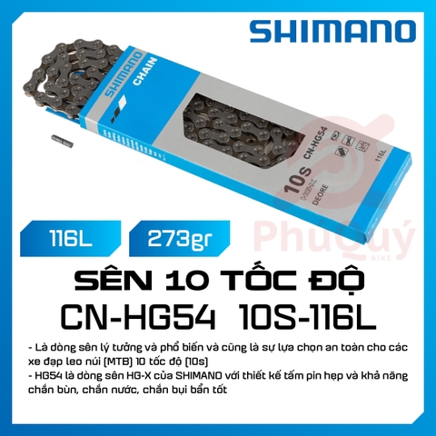 SÊN 10 SPEED SHIMANO CN-HG54 116 MẮT CÓ HỘP