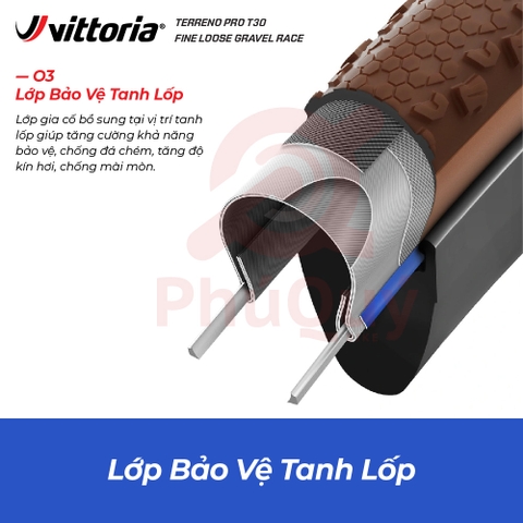 Vỏ Vittoria Terreno Pro T30 Fine Loose (Gai mịn) Gravel Race (VAT)
