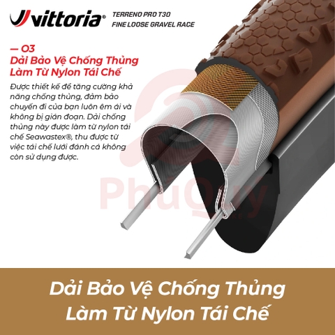 Vỏ Vittoria Terreno Pro T30 Fine Loose (Gai mịn) Gravel Race (VAT)