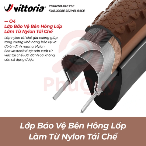 Vỏ Vittoria Terreno Pro T30 Fine Loose (Gai mịn) Gravel Race (VAT)