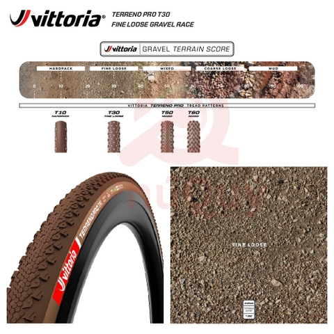Vỏ Vittoria Terreno Pro T30 Fine Loose (Gai mịn) Gravel Race (VAT)