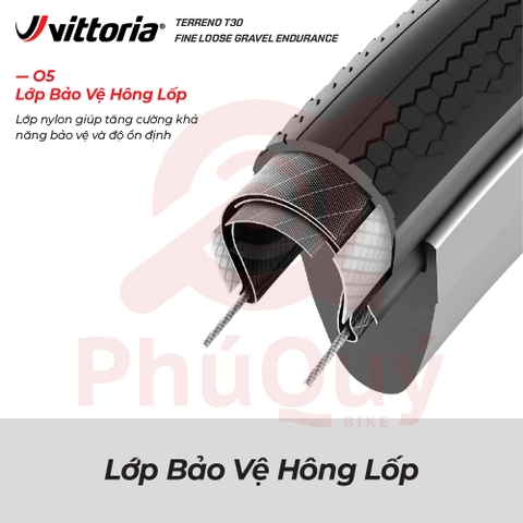Vỏ Vittoria Terreno T30 Fine Loose (Gai mịn) Tubeless Gravel Endurance G2.0 (VAT)