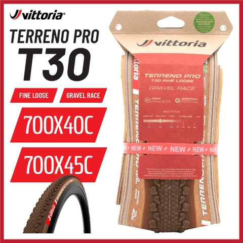 Vỏ Vittoria Terreno PRO T30 Fine Loose (Gai mịn) Gravel Race (VAT)