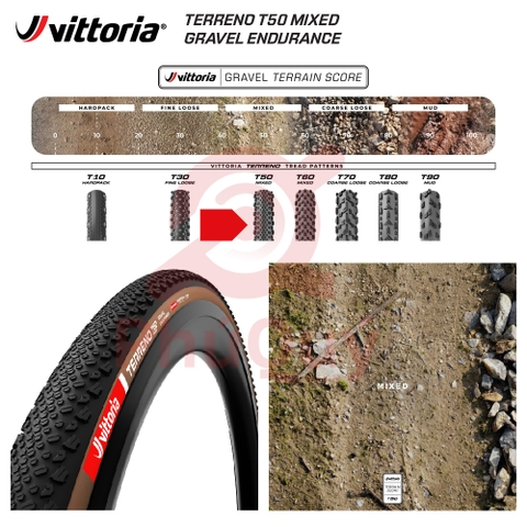 Vỏ Vittoria Terreno T50 Mixed TLR Gravel Endurance G2.0 (VAT)