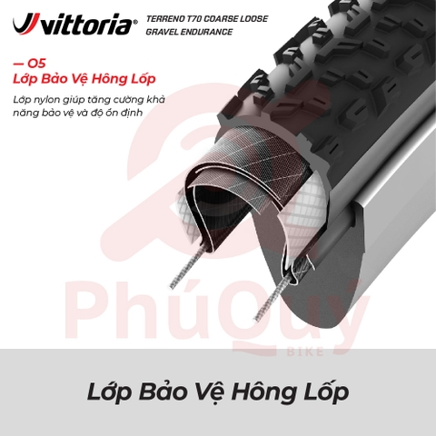 Vỏ Vittoria Terreno T70 Coarse Loose 45-622 Gravel Endurance Full Đen G2.0 (VAT)