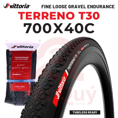 Vỏ Vittoria Terreno T30 Fine Loose (Gai mịn) Tubeless Gravel Endurance G2.0 (VAT)