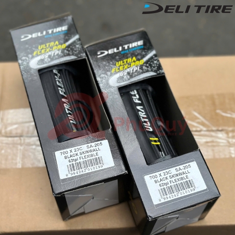 Vỏ Gấp Đen 700x25c Deli Ultra Flex-Pro Gai Trọc SA-205