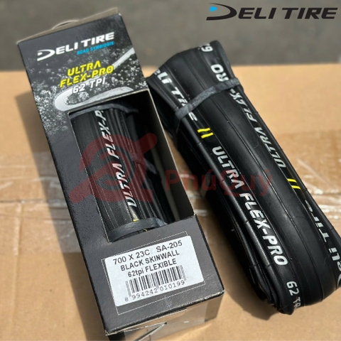Vỏ Gấp Đen 700x25c Deli Ultra Flex-Pro Gai Trọc SA-205