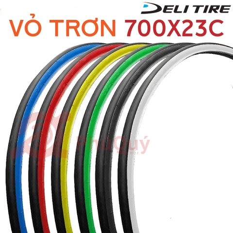 Vỏ Deli 700x23c hông màu trắng, vàng, đỏ, xanh dương, xanh lá (VAT)