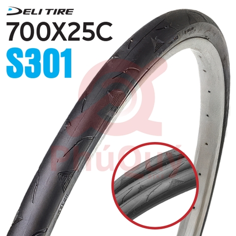 Vỏ xe đạp Deli 700x25C SA-301 gai tam giác (VAT)