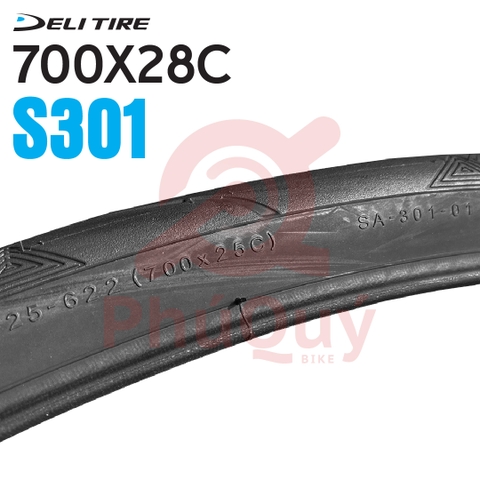 Vỏ xe đạp Deli 700x28c S-301 gai tam giác (VAT)
