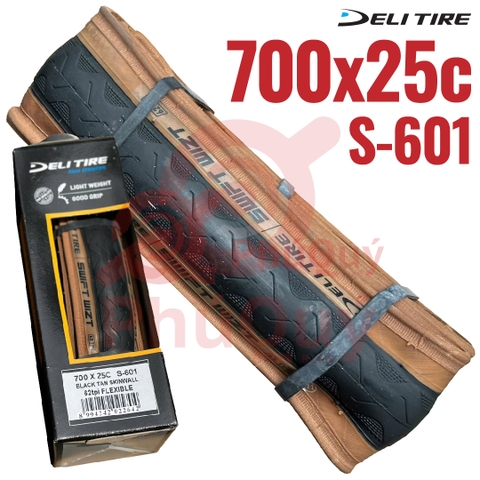 Vỏ gấp 700x25c Deli Tire tan nâu (VAT)