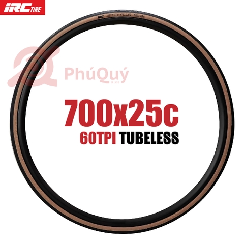 VỎ IRC 700x25c JETTY PLUS 60TPI Kevlar Bead - Hông Nâu Tubeless