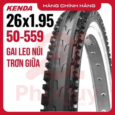 Vỏ KENDA 26x1.95 K847 Gai Leo Núi, Trơn Giữa