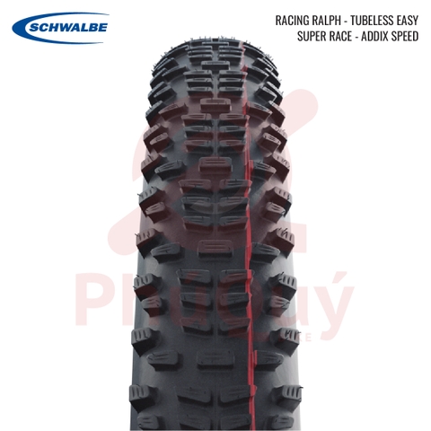 Vỏ SCHWALBE 29x2.25 RACING RALPH GẤP TUBELESS HÔNG NÂU