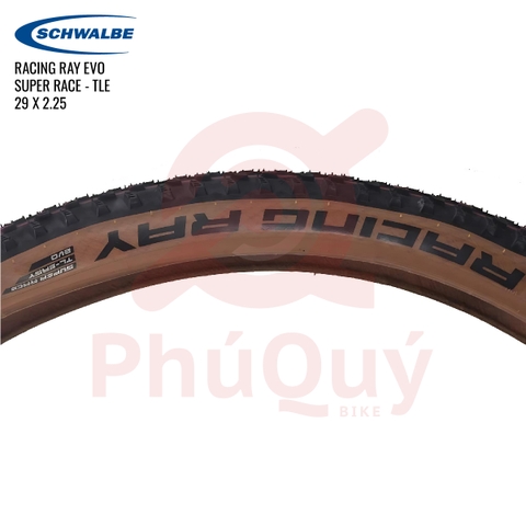Vỏ Schwalbe 29x2.25 RACING RAY EVO TUBELESS EASY Super Race Hông Nâu