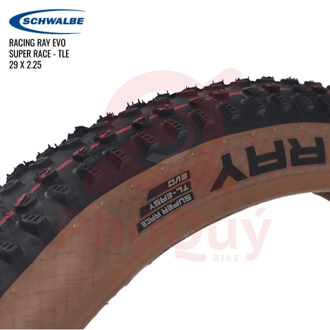 Vỏ Schwalbe 29x2.25 RACING RAY EVO TUBELESS EASY Super Race Hông Nâu