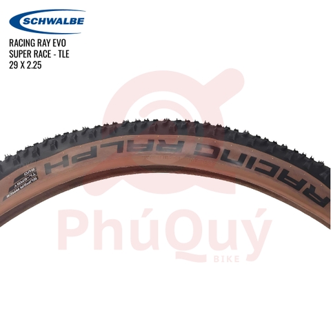 Vỏ Schwalbe 29x2.25 RACING RAY EVO TUBELESS EASY Super Race Hông Nâu