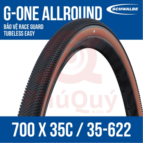 Vỏ SCHWALBE 700x35c G-One Allround TUBELESS Hông Nâu