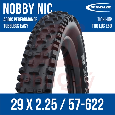 Vỏ Schwalbe 29x2.25 NOBBY NIC EVO GẤP TUBELESS
