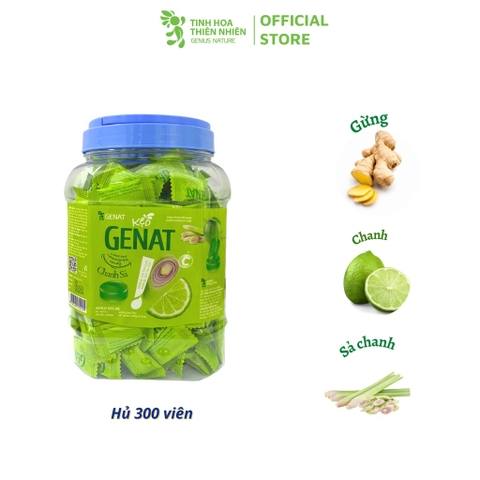 Viên ngâm chanh xả GENAT hũ 300 viên