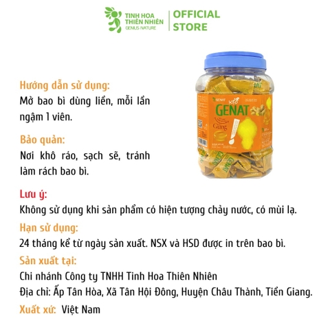 Viên ngậm gừng GENAT hũ 300  viên