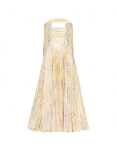 Amelia Corset Pleated dress - Floral