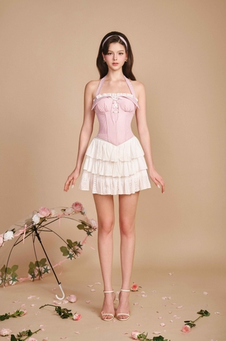 French Lover Corset Top (Gingham) - My Dear Skirt