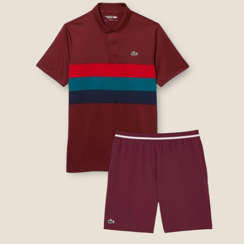 Bộ Tennis Lacoste đỏ đô 3-S