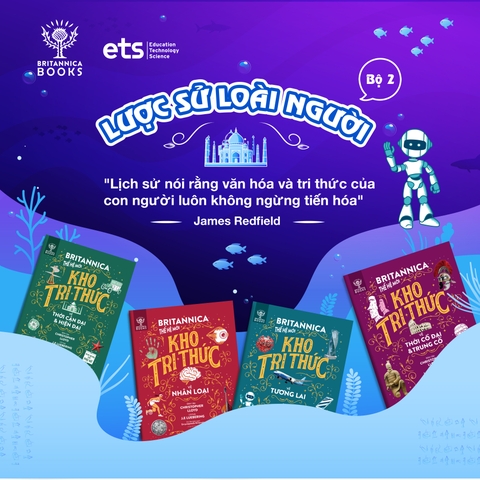 Britannica Thế Hệ Mới Kho Tri Thức - Bộ 2: Lược Sử Loài Người (4 Cuốn: Nhân Loại, Tương Lai, Thời cổ đại & Trung cổ, Thời cận đại & Hiện đại)