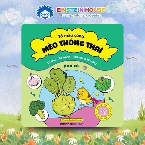 Sách Tô Màu Cùng Mèo Thông Thái: Rau Củ