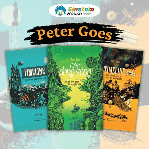 Combo: TIMELINE (Peter Goes) - Lược Sử Trực Quan Về: Thế Giới, Khoa Học & Công Nghệ, Các Dòng Sông (3 Cuốn)