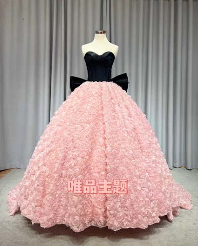 Black pink party dress BP60