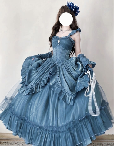 ( Pre Order) Blue satin dress X Nightingale Museum