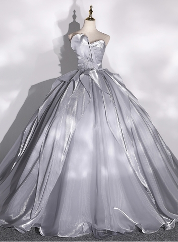 Gray evening gown, coming of age ceremony G30