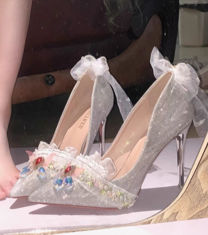 Crystal shoes with stones X Misty Forest