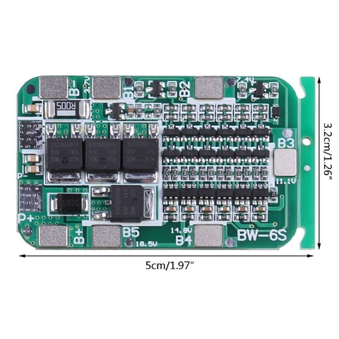 Mạch Pcb 6s 12a 24v Bms Bảo Vệ Pin Lithium 18650